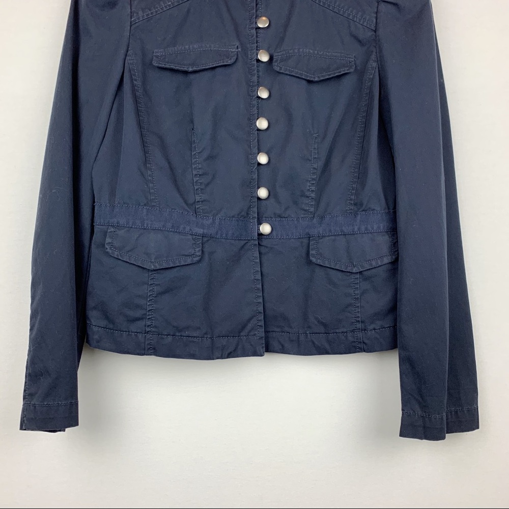 Loft Military Utility Button Ruffle Sleeve Jacket - Picture 6 of 10